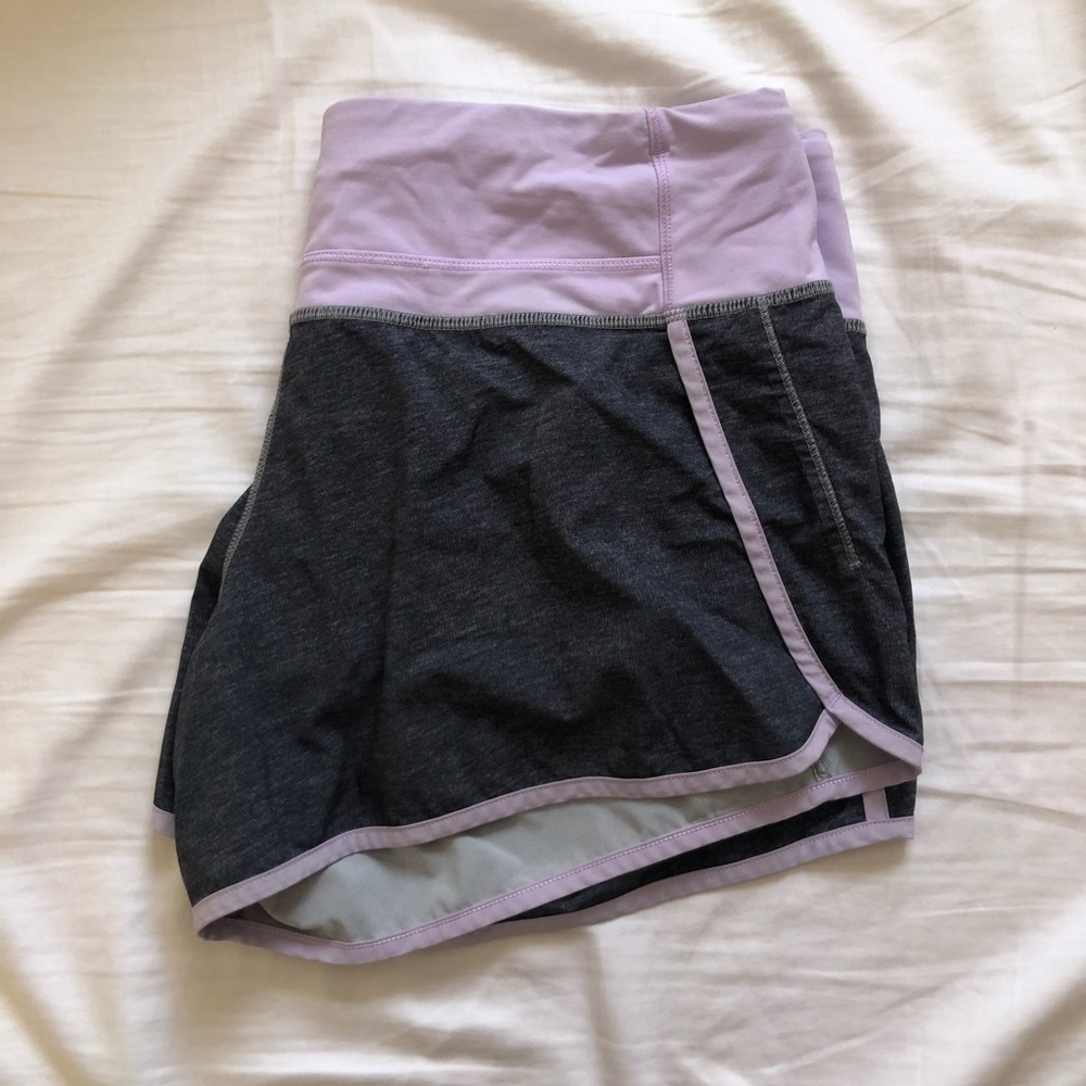 lululemon lavender/grey shorts